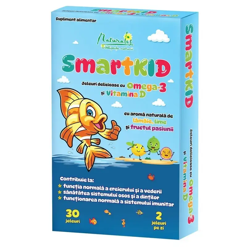 SmartKid – Jeleuri cu Omega-3 și Vitamina D, 30 capsule, Naturalis