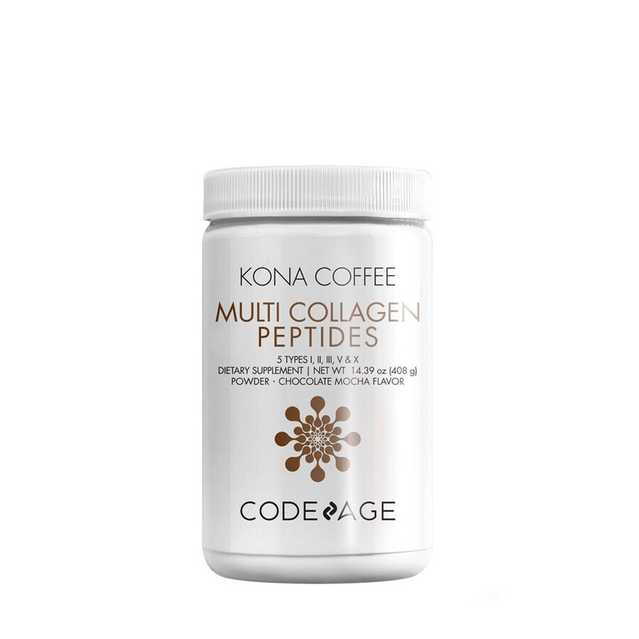 Codeage Kona Coffee Multi Collagen - 5 Types Collagen Peptides, Colagen Hidrolizat din 5 Surse sub Forma de Peptide cu Cafea Kona Solubila, 408 g, GNC