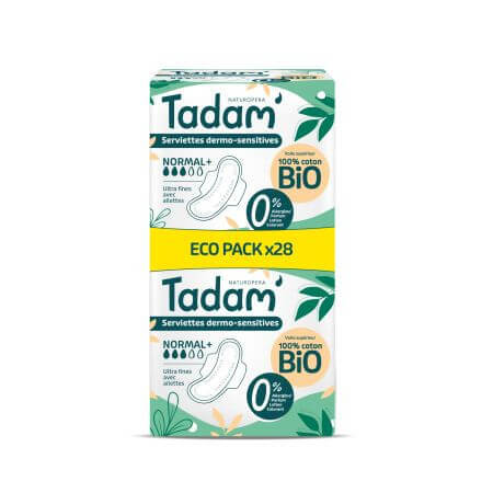 Absorbante Bio hipoalergenice, Ultra Normal +, 28 bucati, Tadam