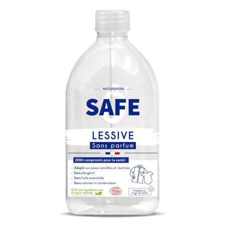 Detergent Bio pentru rufe fara parfum, 1 L, Safe