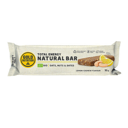 Baton proteic Bio Natural Bar Lamaie-Caju, 35 g, Gold Nutrition