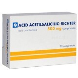 Acid Acetilsalicilic 500mg și Gluconat de calciu 150 mg, 30 comprimate, Gedeon Richter Rom&#226;nia
