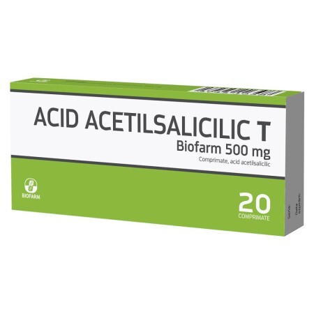 Acid Acetilsalicilic T, 20 comprimate, Biofarm