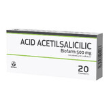 Acid Acetilsalicilic, 20 comprimate, Biofarm