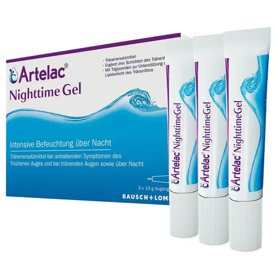 Gel oftalmic Artelac Nighttime, 3 x 10 g, Bausch + Lomb