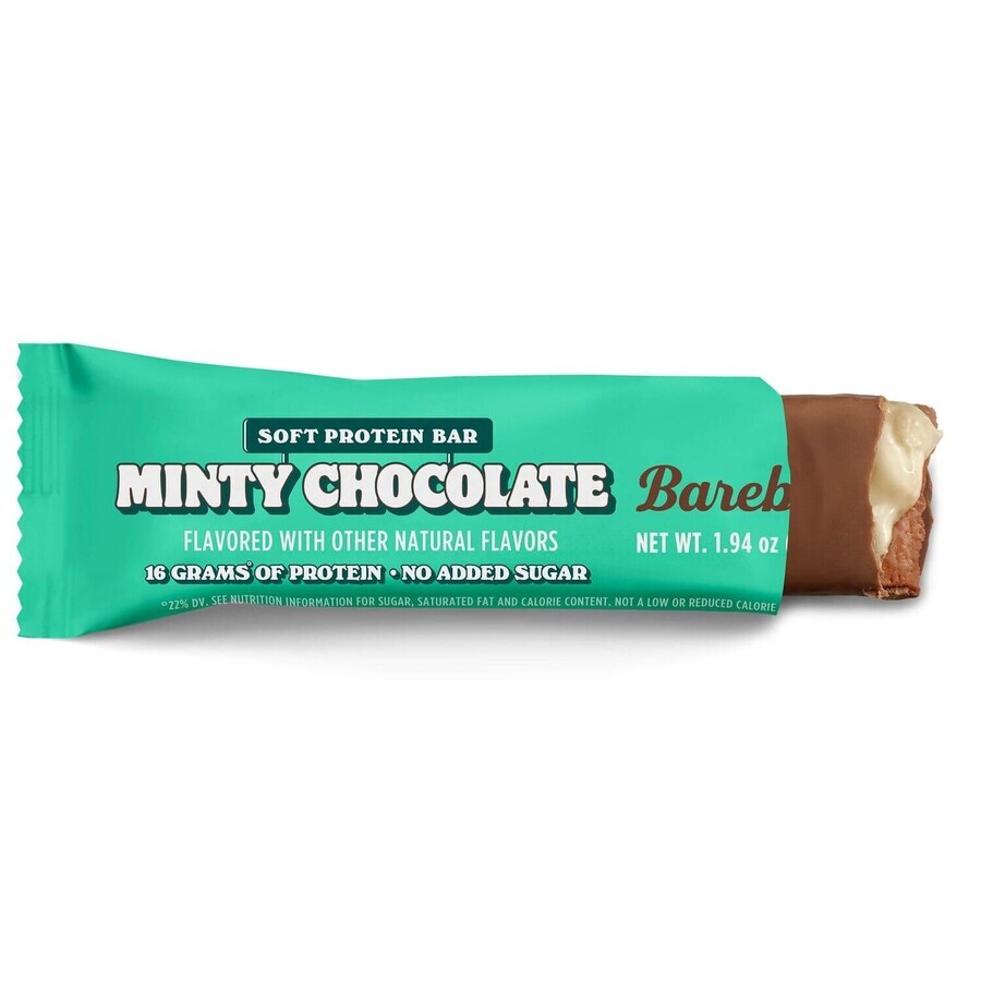 Barebells Soft Protein Bar Minty Chocolate, Baton Proteic cu Aroma de Ciocolata si Menta, 55 g, GNC