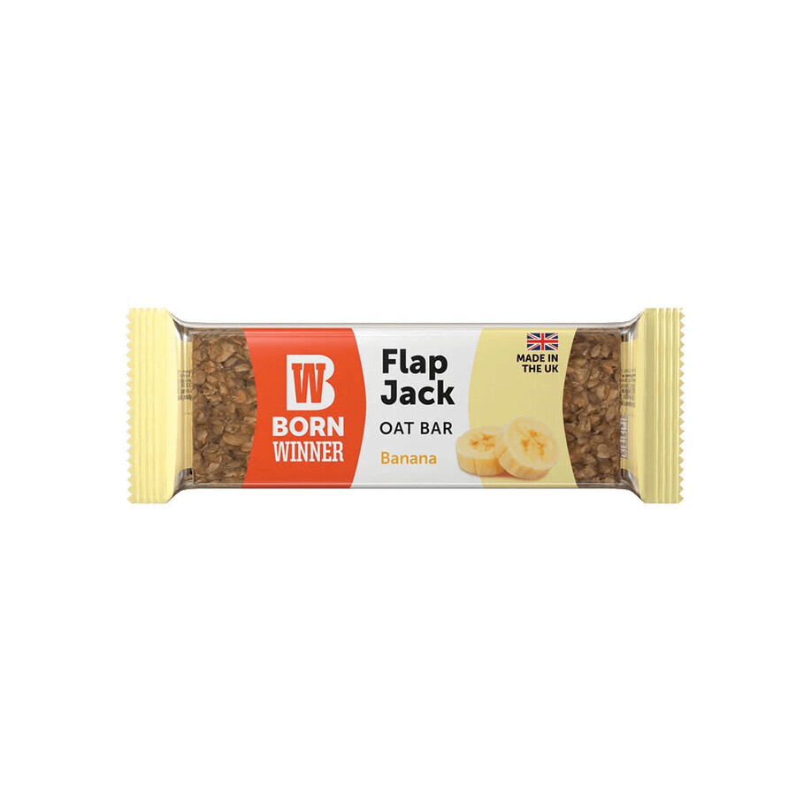 Baton de ovaz cu banane Flap Jack, 90 g, Born Winner