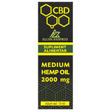 Ulei de canepa CBD Medium, 2000 mg, 10 ml, Alcos Bioprod