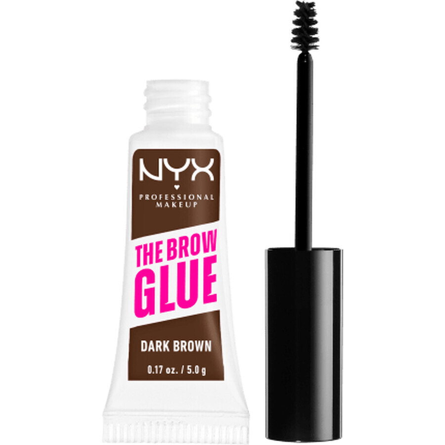 Nyx Professional MakeUp Brow Glue Styler mascara fixare sprâncene 04 Dark Brown, 5 g