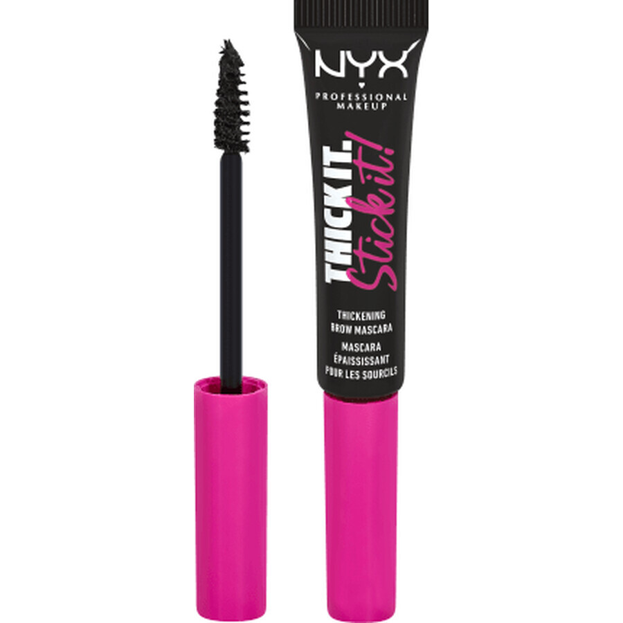 Nyx Professional MakeUp Thick it Stick it mascara pentru sprâncene 8 Black, 7 ml