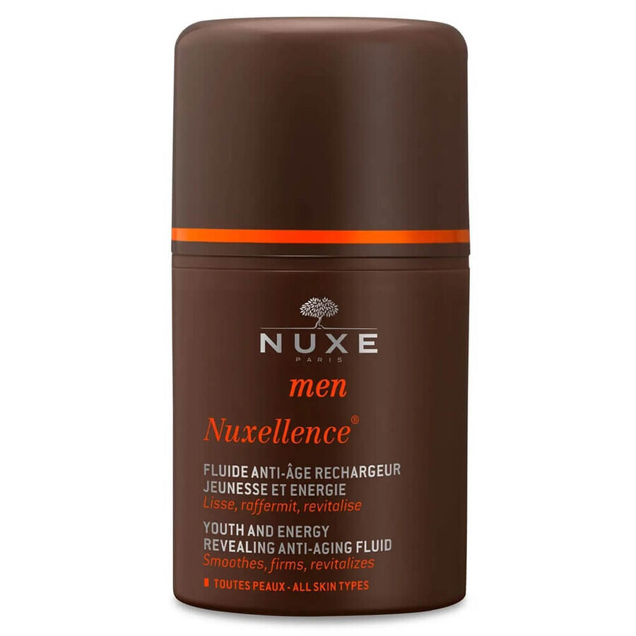 Fluid antirid energizant pentru toate tipurile de ten Nuxellence Men, 50 ml, Nuxe