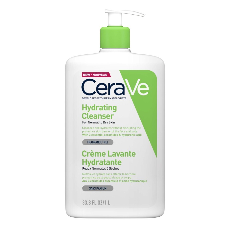 Gel de spălare hidratant pentru piele normal-uscată, 1000 ml, CeraVe recenzii