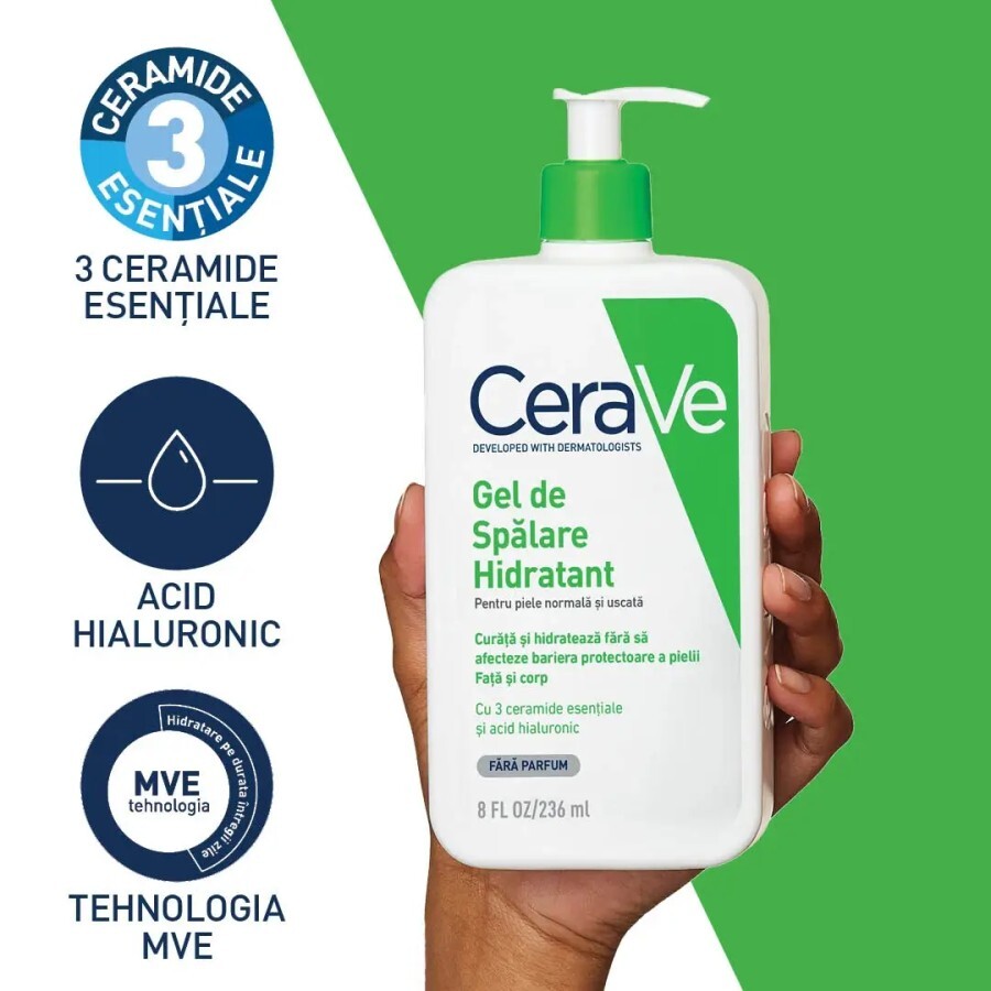 Gel de spălare hidratant pentru piele normal-uscată, 236 ml, CeraVe