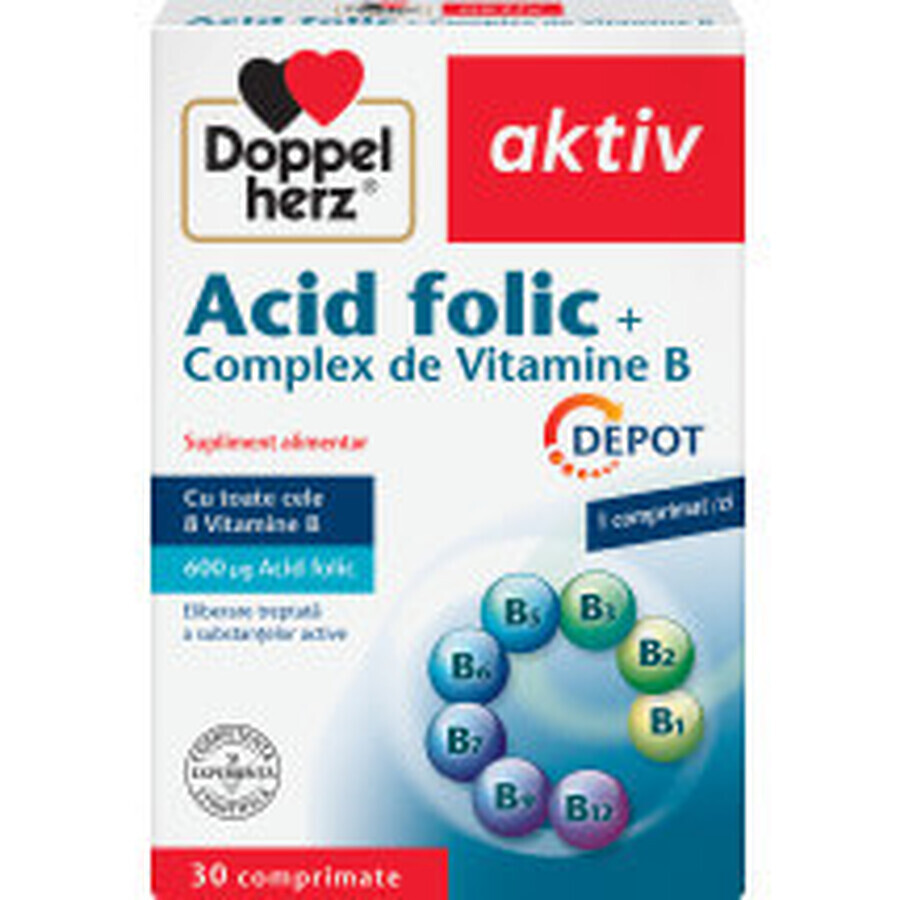 Acid Folic Complex de Vitamina B, 30 comprimate, Doppelherz