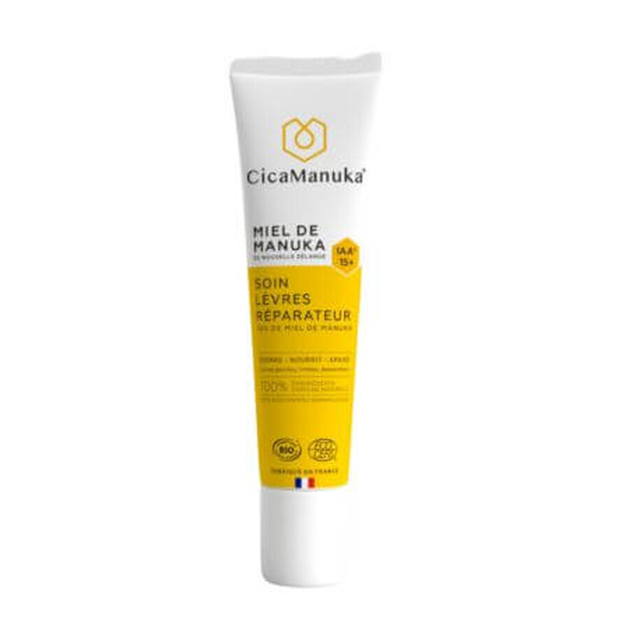 Balsam pentru buze cu 10% miere de Manuka IAA15+, ecologica, 15 ml, CicaManuka