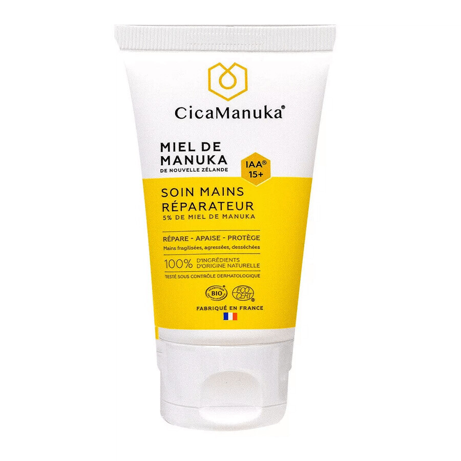 Crema reparatoare pentru maini cu 5% miere de Manuka IAA15+, ecologica, 50 ml, CicaManuka