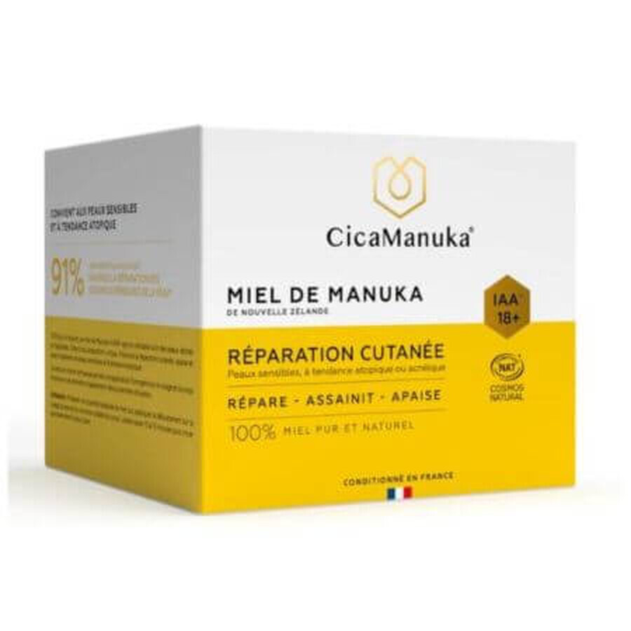 Masca reparatoare pentru piele cu 100% miere de Manuka IAA18+, ecologica, 150 ml, CicaManuka