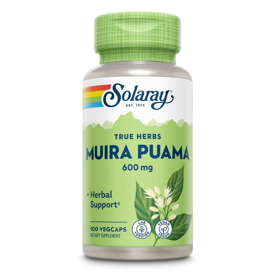 Muira Puama, 600 mg, 100 capsule vegetale, Secom