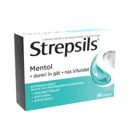 Strepsils Mentol, 36 pastile, Reckitt Benckiser Healthcare