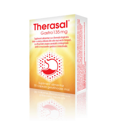 Supliment pentru sanatatea pielii si mucoaselor gastrice Therasal Gastro 135 mg, 30 capsule, Vedra