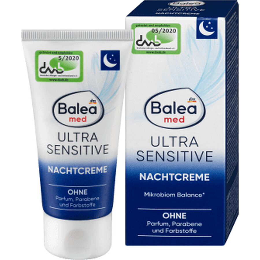 Balea MED Cremă de noapte pentru ten sensibil, 50 ml