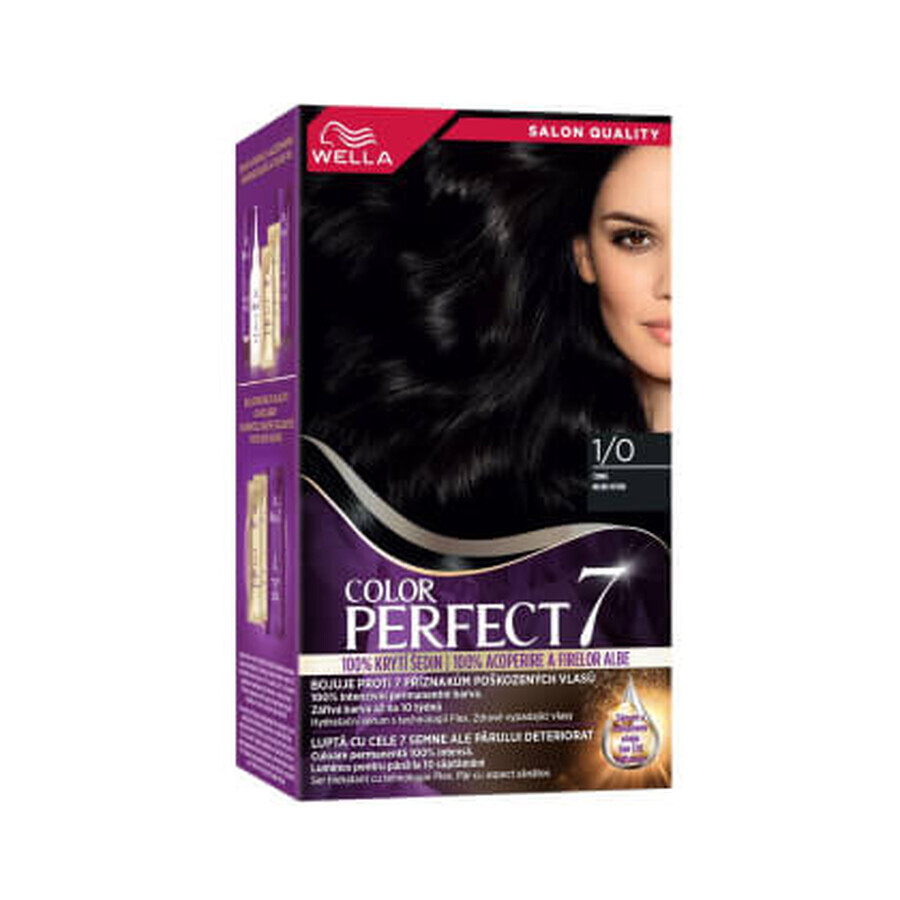 Wella Color Perfect  Vopsea permanentă 1/0 negru intens, 1 buc