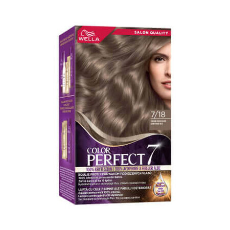 Wella Color Perfect  Vopsea permanentă 7/18 blond perlat rece, 1 buc