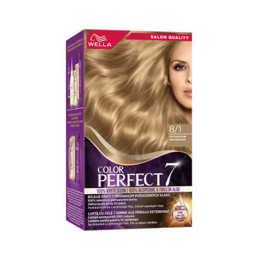 Wella Color Perfect  Vopsea permanentă 8/1 blond cenușiu deschis, 1 buc