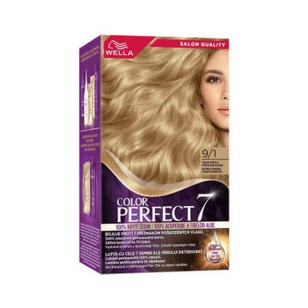 Wella Color Perfect  Vopsea permanentă 9/1 blond cenușiu foarte deschis, 1 buc