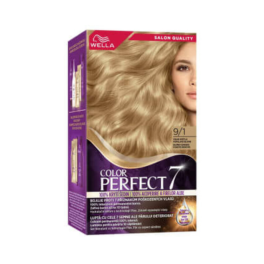 Wella Color Perfect  Vopsea permanentă 9/1 blond cenușiu foarte deschis, 1 buc