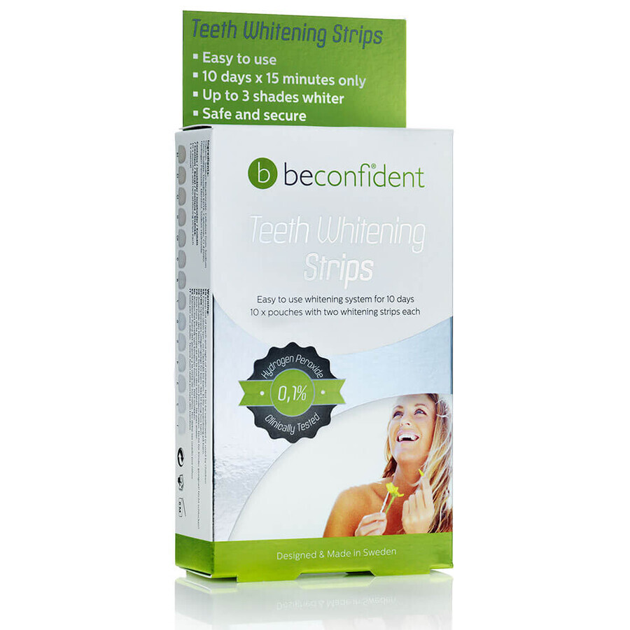 Benzi pentru albirea dintilor, Beconfident, 10 bucati x 2