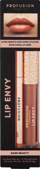 Set Lip Envy Bare Beauty, luciu de buze ultra neted si lucios &amp;amp; creion pentru buze cu finish satinat, Profusion Cosmetics, 3,5 ml + 0,3 g