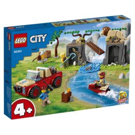 masina de 16 ani cu 4 locuri Masina de teren pentru salvarea animalelor salbatice Lego City, +4 ani, 60301, Lego