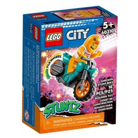 Motocicleta de cascadorii Gaina Lego City, +5 ani, 60310, Lego