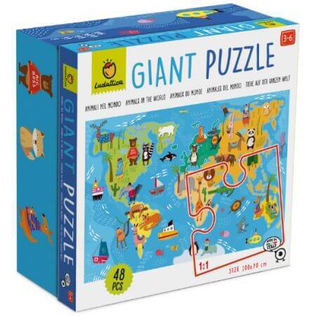 puzzle copii 3 4 ani online gratis Puzzle gigant Animal World, +3 ani, Ludattica
