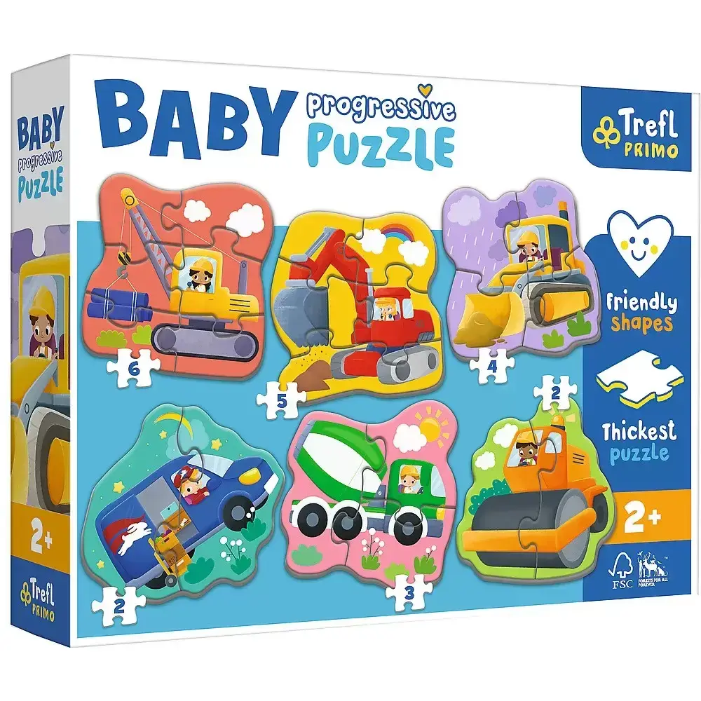 puzzle copii 2 3 ani online Puzzle Primo Baby Progressive, 2 ani+, Vehicule, Trefl