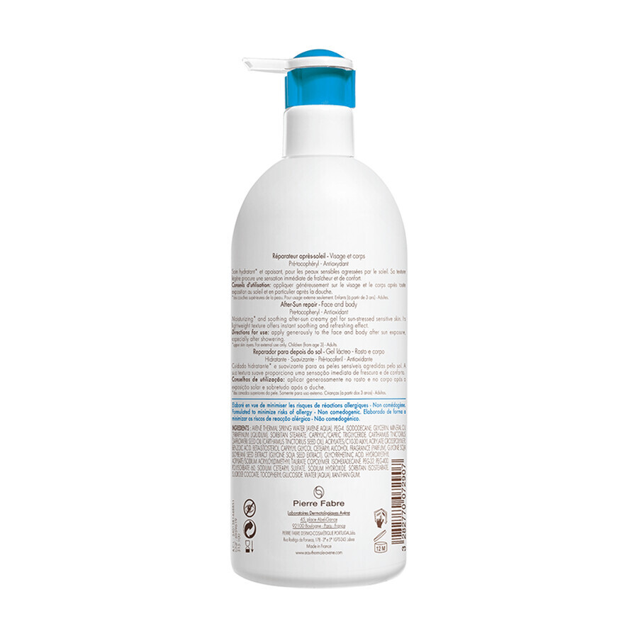 Gel reparador después de la exposición solar, 400 ml, Avene