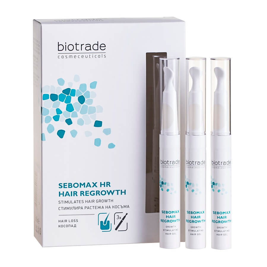 Gel stimulator pentru păr Sebomax, 3 x 8.5 ml, Biotrade