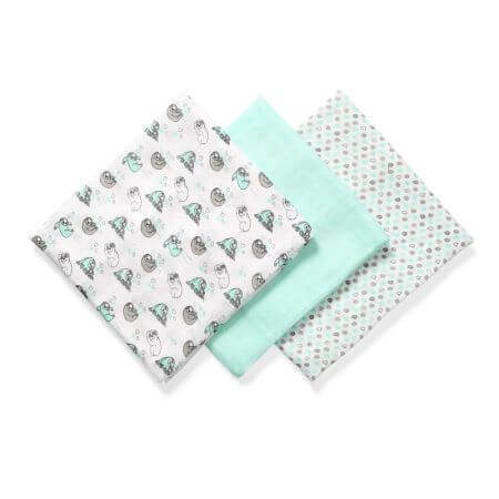 Set 3 scutece textile pentru copii, Bamboo Verde, Babyono