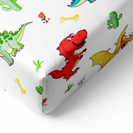 Cearceaf cu elastic, 60x120 cm, Dino, Tuxi