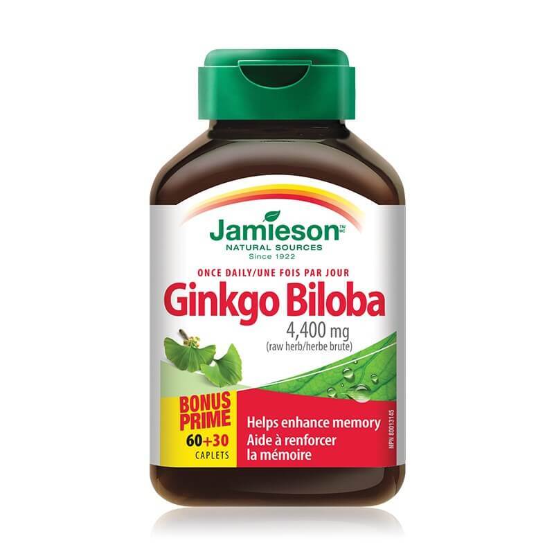 Ginkgo Biloba 4000 mg, 60+30 capsule, Jamieson Vitamine si suplimente
