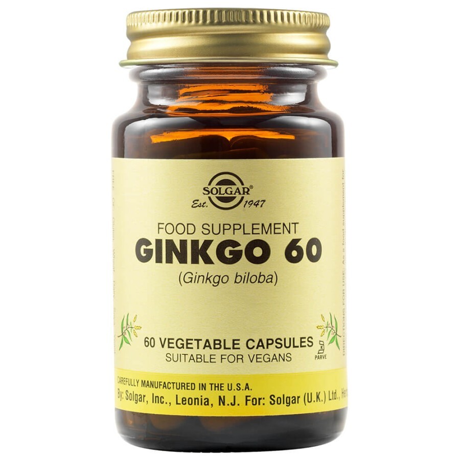 Ginkgo Biloba 60, 60 capsule, Solgar recenzii