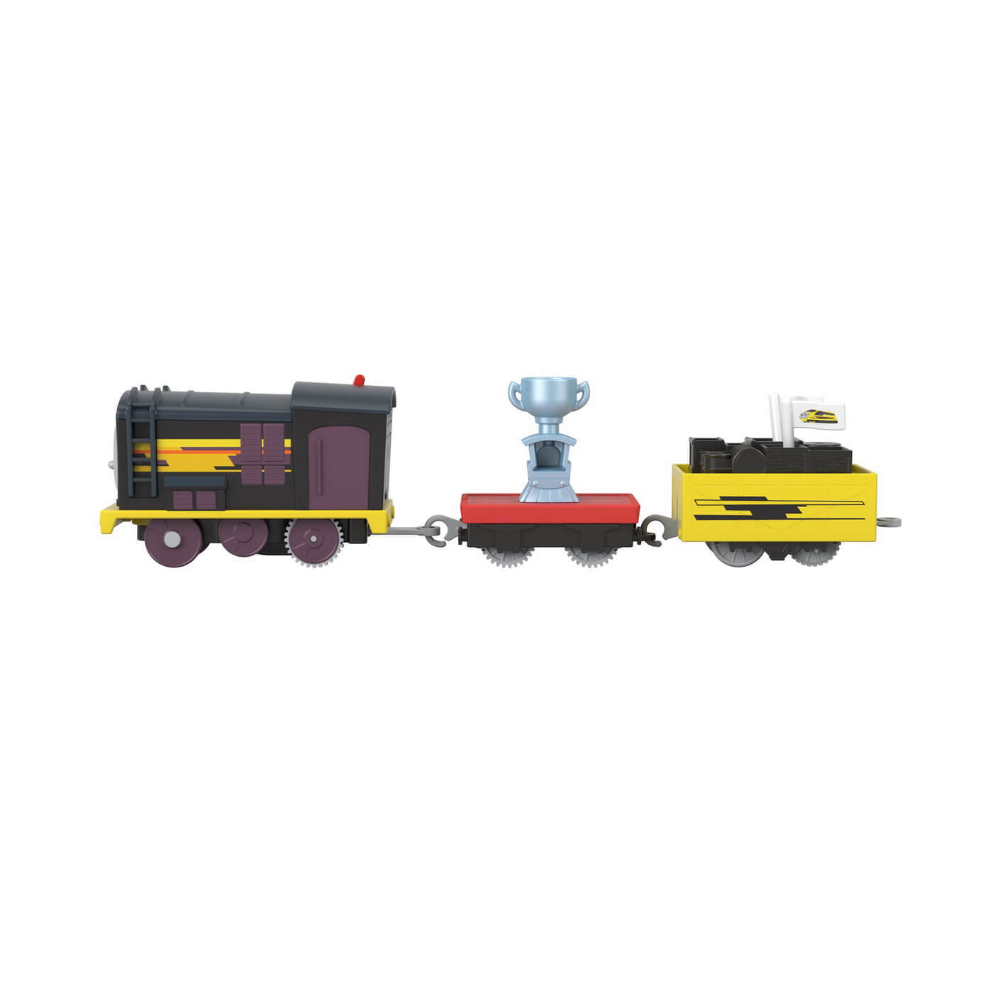 personaje din locomotiva thomas și prietenii săi Locomotiva motorizata Diesel cu 2 vagoane, Thomas & Friends