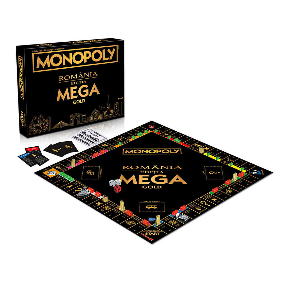 Monopoly Romania Mega Gold, +8 ani, Winning Moves