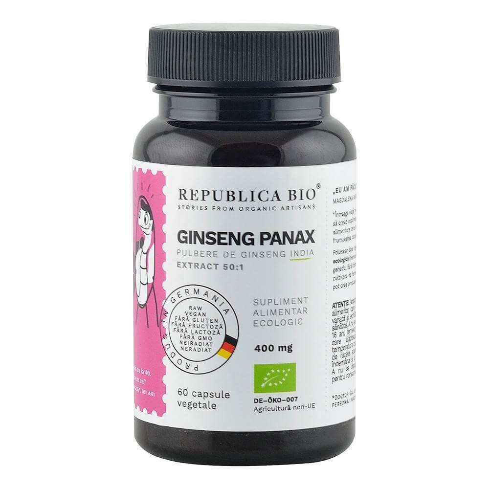 Ginseng Panax ecologic, 60 capsule, Republica Bio