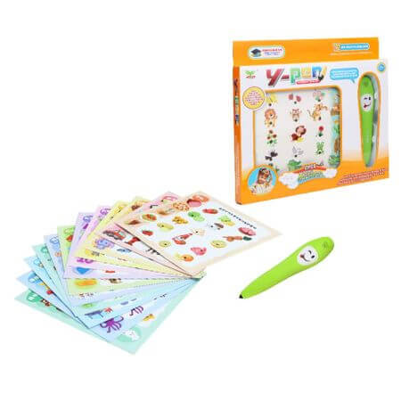 carti in engleza pentru copii 12 ani Set 12 planse in limba engleza cu creion interactiv, +3 ani, Y-Pen