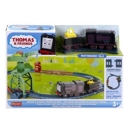 thomas si prieteni sai cu toata viteza inainte Set cu locomotiva diesel si Cranky motorizate si accesorii, Thomas and Friends