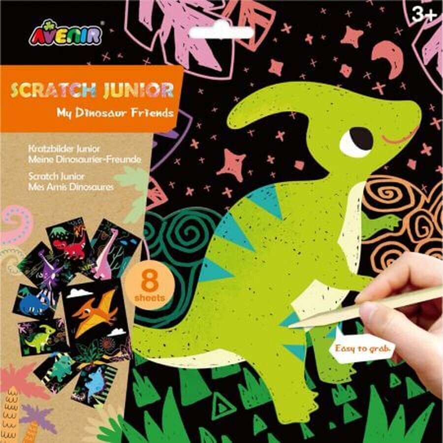 Set de razuit Scratch Junior Prietenii mei Dinozaurii, +3 ani, Avenir