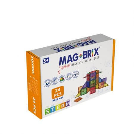 Set magnetic Magbrix Junior, 3 ani+, 24 piese, Magblox