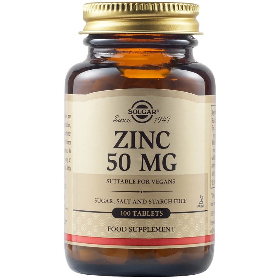 Gluconat de zinc 50 mg, 100 tablete, Solgar recenzii